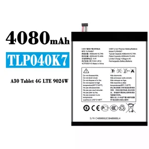 全新電池 TLP040K7 適用於 Alcatel A30 Tablet 4G LTE 9024W