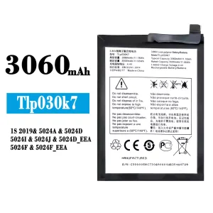 全新電池 TLP030K7 適用於 Alcatel 1s 2019