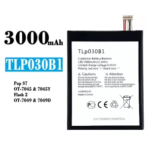 全新電池 TLp030B1 適用於 Alcatel pop s7/Flash 2