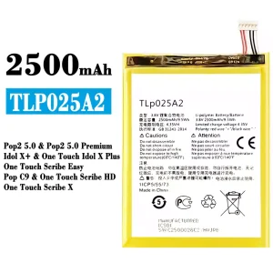 全新電池 TLp025A2 適用於 Alcatel Pop2 5.0 / One Touch Idol X Plus / Pop C9