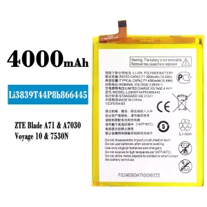 全新電池 Li3839T44P8h866445 適用於 ZTE Blade A71