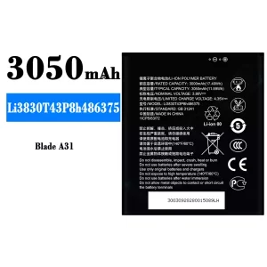 全新電池 Li3830T43P8h486375 適用於 ZTE Blade A31