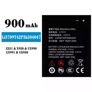 全新電池 Li3709T42P3h504047 適用於 ZTE Z331/X930/UX990/GX991/GX930