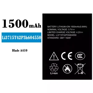 全新電池 Li3816T43P4h604550 適用於 ZTE Blade A410