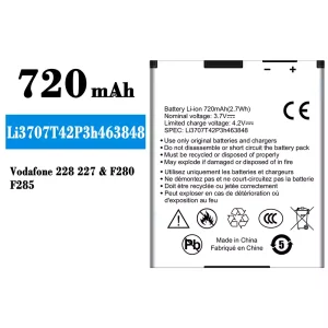 全新電池 Li3707T42P3h463848 適用於 ZTE Vodafone 228 227/F280/F285
