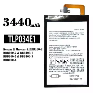 全新電池 TLP034E1 適用於 BlackBerry Keyone