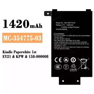 全新電池 MC-354775-03 適用於 Amazon Kindle Paperwhite 1st /158-000008
