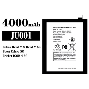 全新電池 JU001 適用於 T-Mobile Celero Revvl V/Boost Celero 5G/Cricket ICON 4 5G