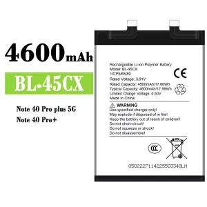 全新電池 BL-45CX 適用於 infinix Note 40 Pro plus 5G