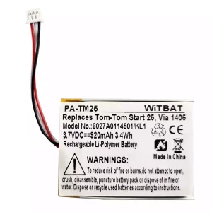 全新 電池 適用於 TomTom 6027A0114501,Start 20,Start 25