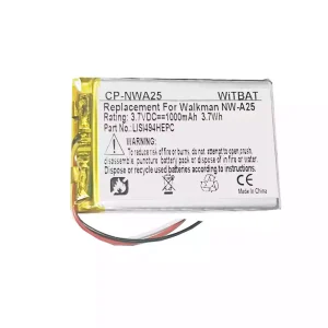全新 電池 適用於 SONY NW-A25,NW-A26,NW-A27,LIS1494HEPC