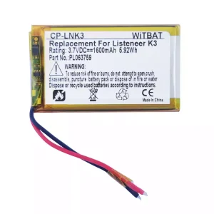 全新 電池 適用於 Listener K3